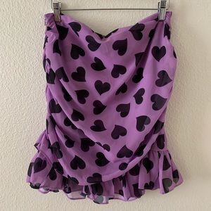 IVIVI Purple Rouched Mini Skirt